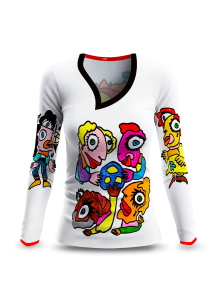 Women long sleeve shirts LIEBE - GERMENS artfashion – 100 % Cotton – Size XS