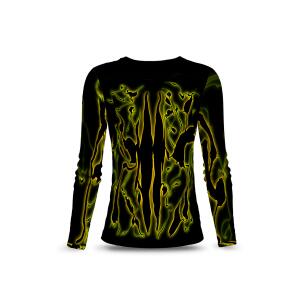 Entdecke das schwarz grüne Langarmshirt Damen TERRA...
