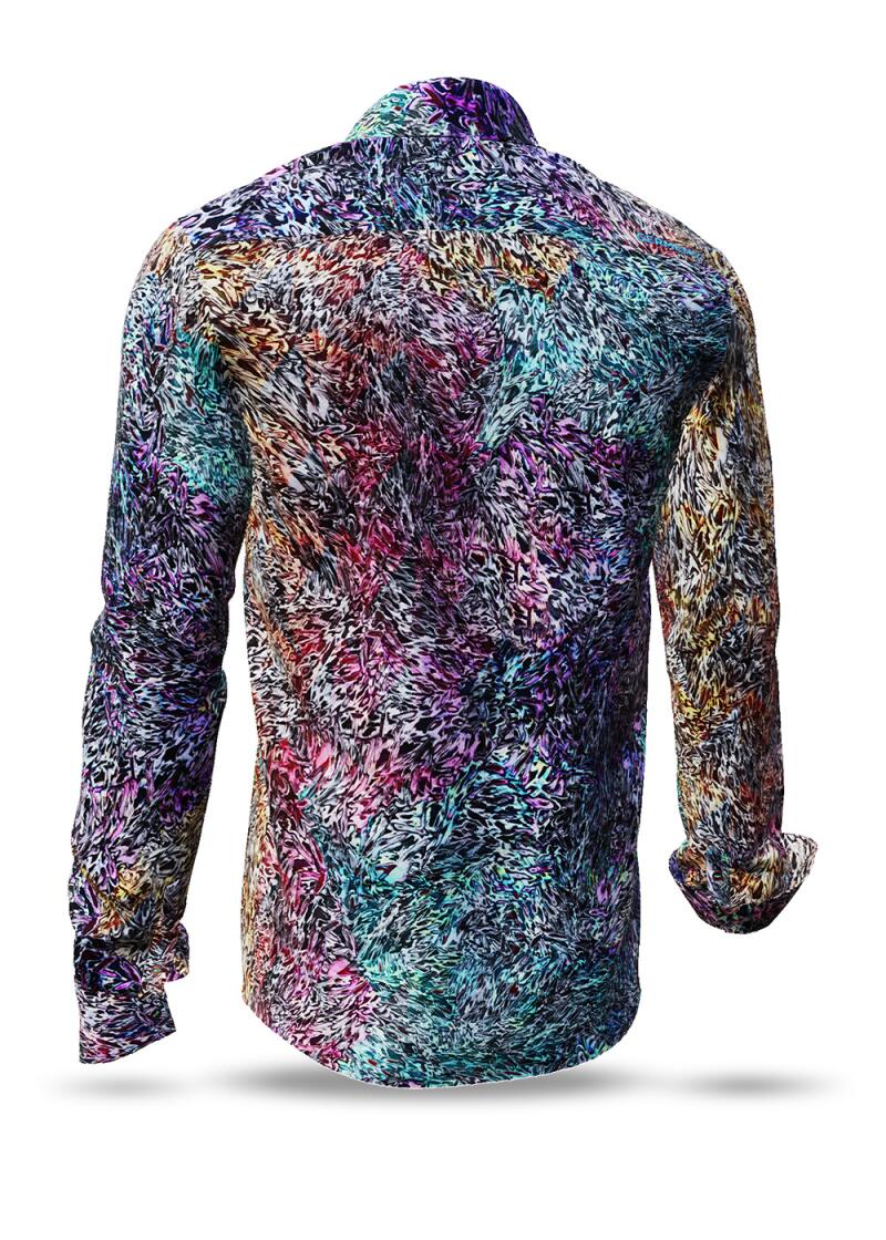 FRAXI MULTISE - Bordeaux Red Turquoise Patterned Shirt -...