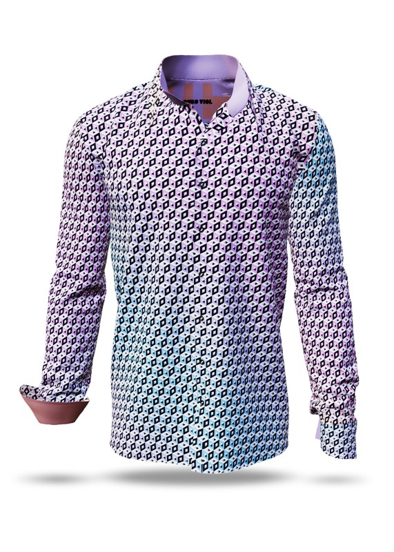 Discover colorful button up shirts for men CUBO VIOL - 100% cotton