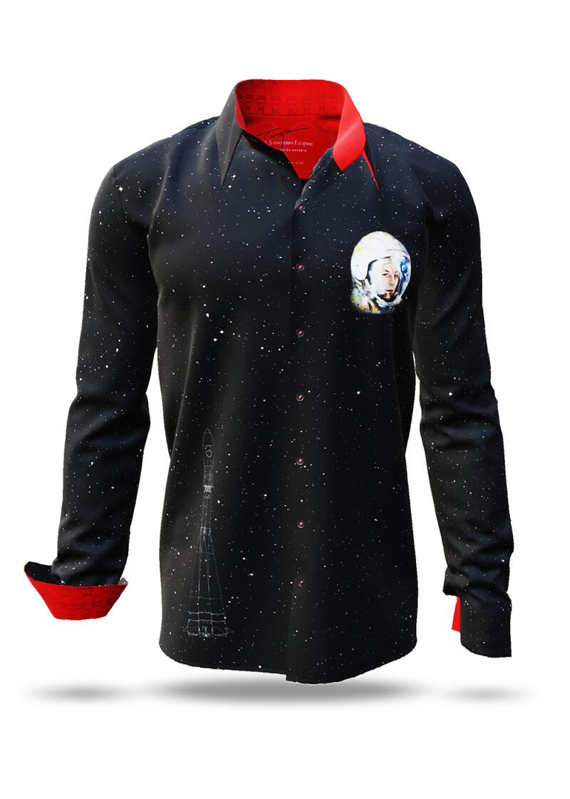 JURI GAGARIN - Black shirt with stars and cosmonaut - GERMENS