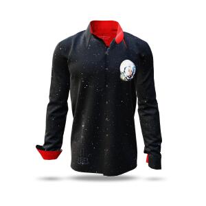 JURI GAGARIN - Black shirt with stars and cosmonaut -...