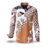 SOL ORIENS - Yellow brown blue shirt with ornaments - GERMENS