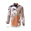 SOL ORIENS - Yellow brown blue shirt with ornaments - GERMENS