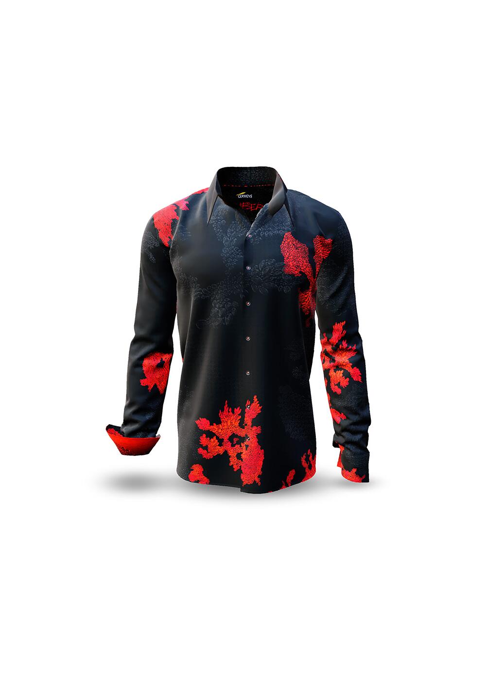 EMBER BLACK - Schwarz rotes Freitzeithemd - GERMENS
