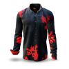 EMBER BLACK - Black red mensshirt - GERMENS