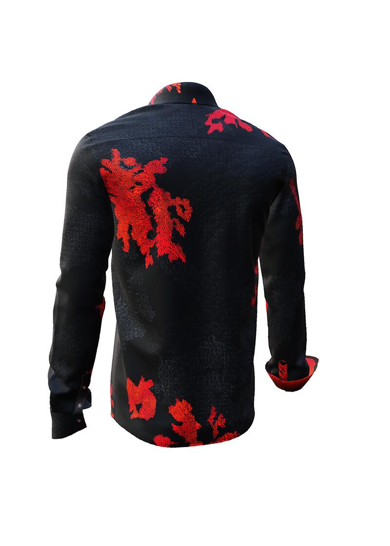 EMBER BLACK - Schwarz rotes Freitzeithemd - GERMENS