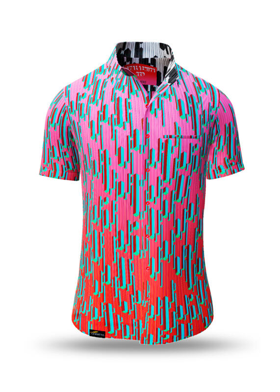 Summer shirt for men STALACNITE RED - 100% cotton - 10 sizes from XS to 6XL - exceptional design - finest workmanship - fabrics made in Germany - limited edition and exclusive