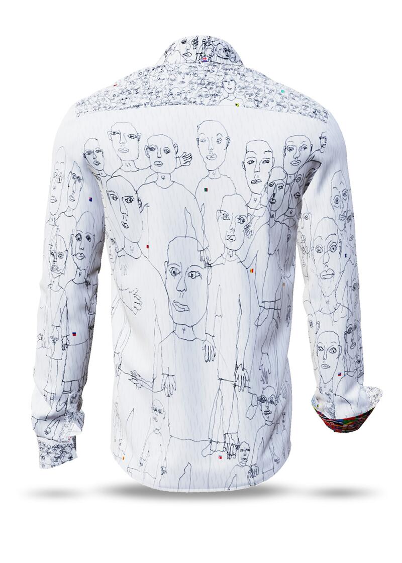 ARTIKEL 3GG - White men´s shirt with black illustration -...