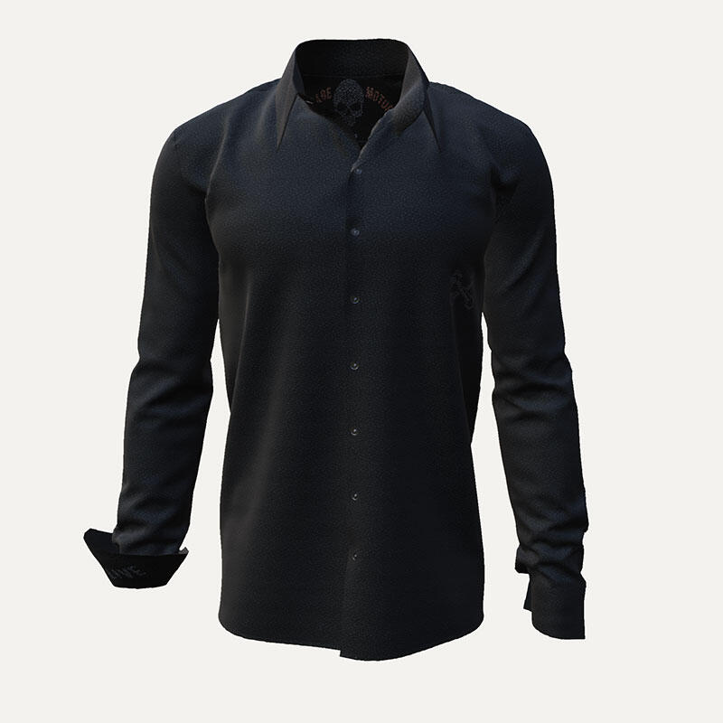 VINTAGE MOTORS - Black shirt with biker motif - GERMENS