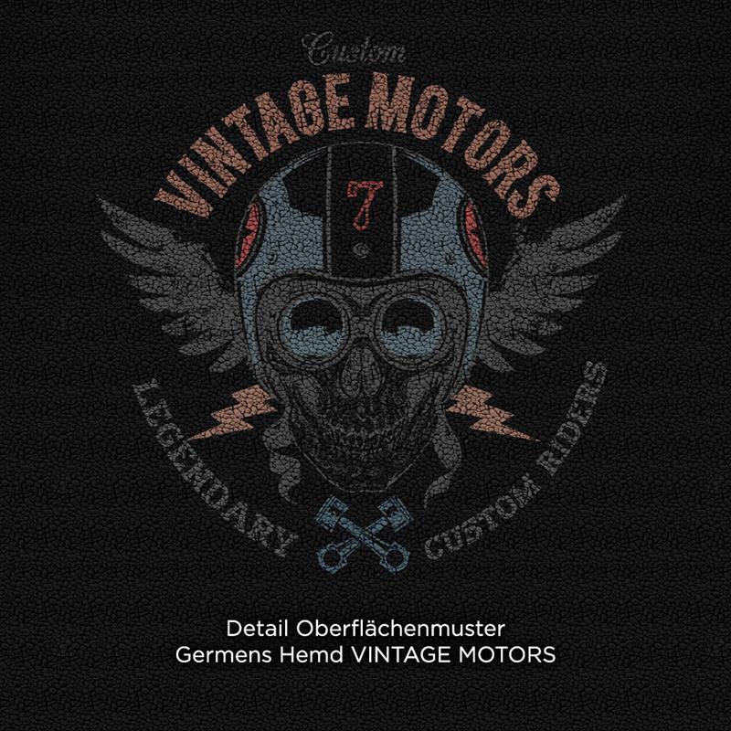 VINTAGE MOTORS - Black biker shirt  - GERMENS