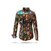 Extravagante Hemdbluse FLORA PHANTASTICA von GERMENS artfashion aus 100 % Baumwolle Made in Germany
