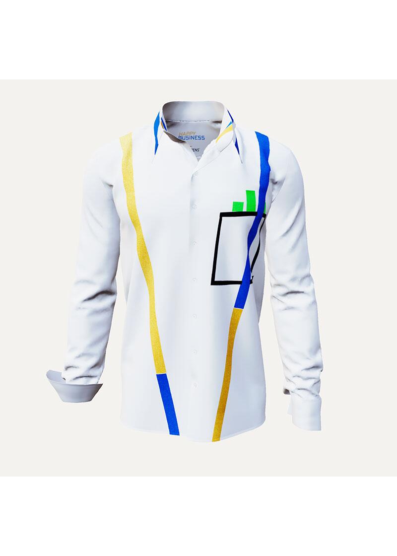 Entdecke bunte Hemden Herren HAPPY BUSINESS - 100 % BW