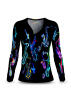 Black Womens long-sleeved shirt NEON SAXOPHONE by GERMENS