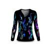 Schwarzes Langarmshirt Damen NEON SAXOPHONE - 100 % BW