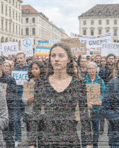 Make a statement for peace with the PEACE! long-sleeved...