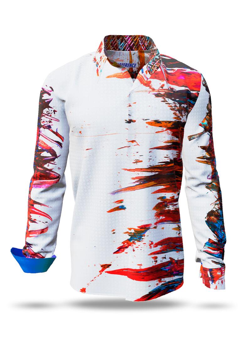 INTERFERENCE - Cool white-red mens´shirt - GERMENS