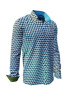 Button Down Long Sleeve Shirts CUBO AZUR – GERMENS artfashion – 100 % Cotton - Size 6XL