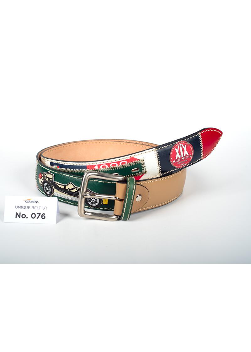 Mille Miglia Oldtimerrennen Ledergürtel Herren - Unikat No. 076