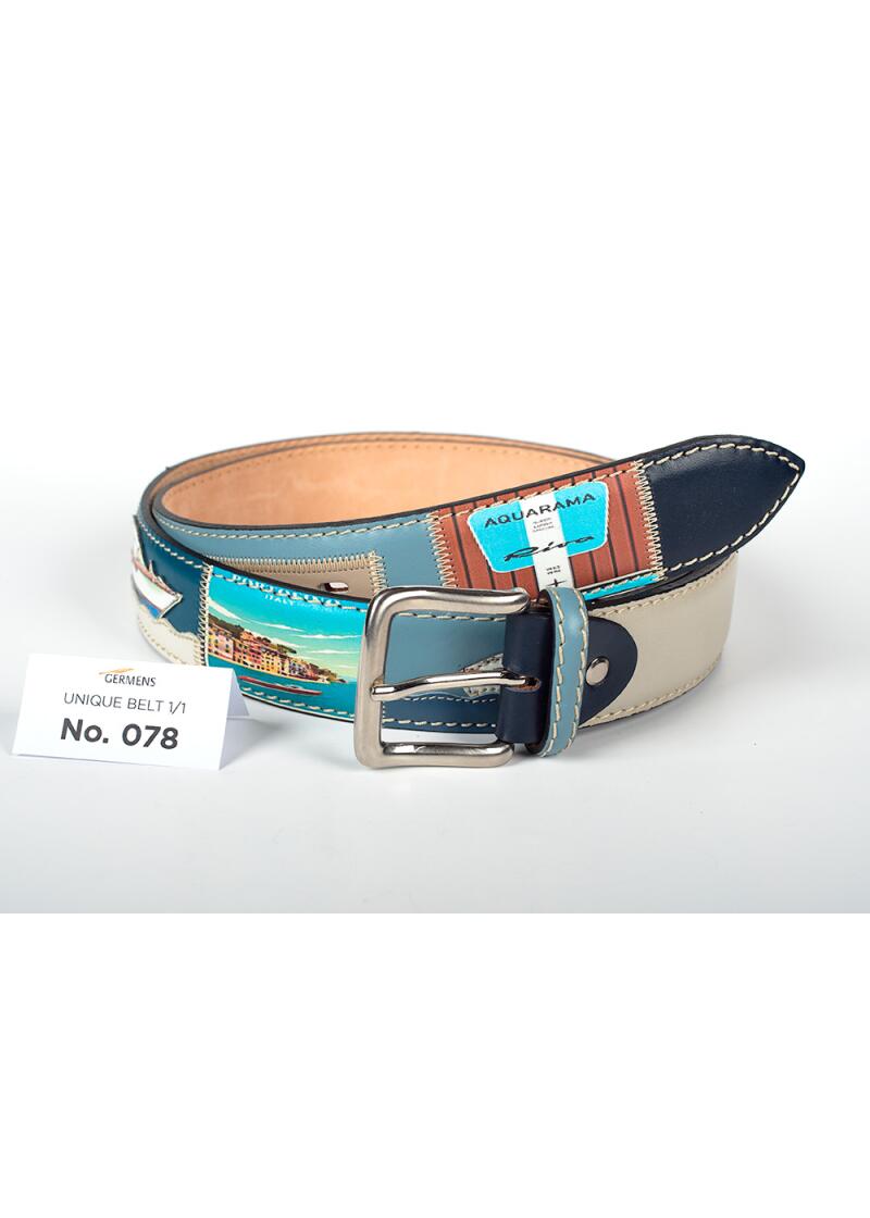 Classic Boat leather belt for men - Unique No. 078
