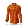 men´s long sleeve casual shirts  GRAVUR ORANGE - GERMENS
