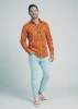 Entdecke bunte Hemden Herren GRAVUR ORANGE - 100 % Baumwolle