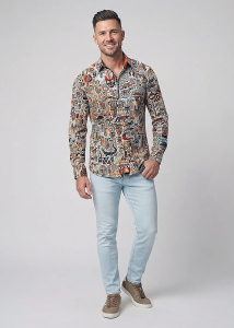 Entdecke bunte Hemden Herren OUTBACK ESSENCE - 100 %...