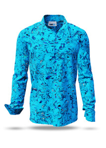 Discover colorful button up shirts for men GRAVUR BLUE -...