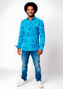 Entdecke bunte Hemden Herren GRAVUR BLUE - 100 % BW