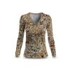 beiges Langarmshirt Damen OUTBACK ESSENCE von GERMENS artfashion mit Motiven Australiens - hergestellt aus 100 % Baumwolle Made in Sachsen/Germany - 7 Größen von XS bis 3XL