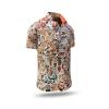 beige summer shirt for men OUTBACK ESSENCE by GERMENS artfashion with motifs of the outback in Australia - 100 % cotton