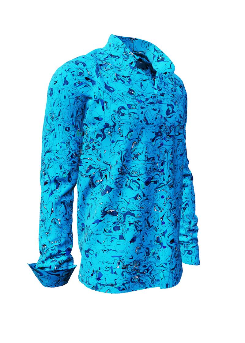 GRAVUR BLUE - Blaues Freizeithemd - GERMENS