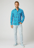 Discover colorful button up shirts for men GRAVUR BLUE - 100% cotton