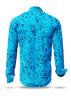 Casual Dress Shirts For Men GRAVUR BLUE – GERMENS artfashion – 100 % Cotton - Size L