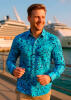 Button Up Shirt GRAVUR BLUE from GERMENS