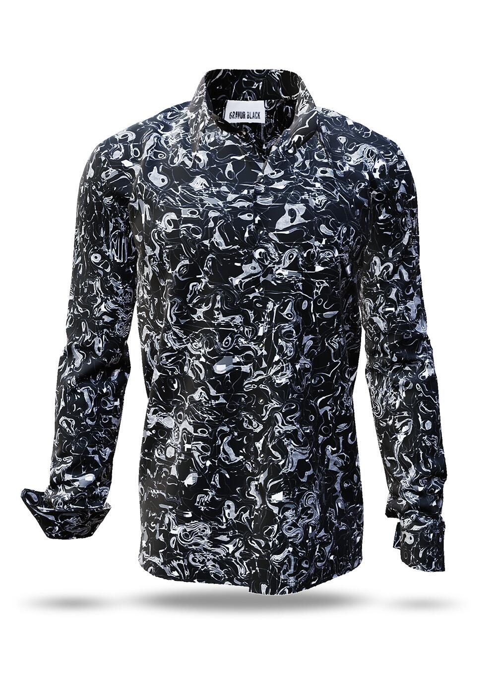 GRAVUR BLACK - Schwarzes Freizeithemd - GERMENS