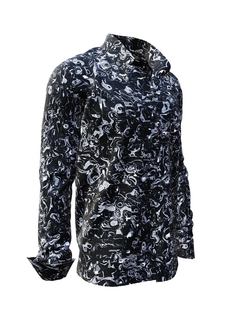 GRAVUR BLACK - Schwarzes Freizeithemd - GERMENS
