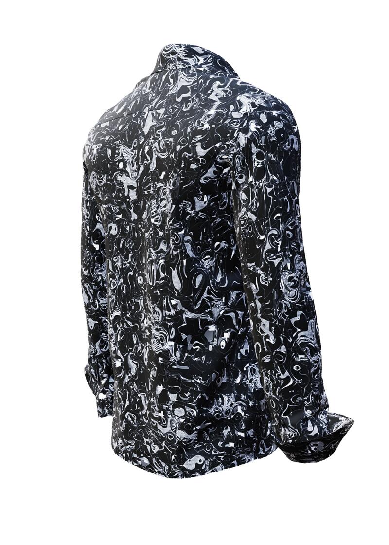 GRAVUR BLACK - Schwarzes Freizeithemd - GERMENS