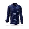 ELBFLORENZ DRESDEN PHIRSAND - blaues Hemd Herren Langarm - 100 % Baumwolle