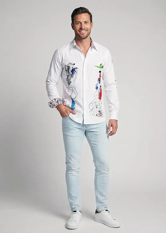 Discover colorful button up shirts for men GERO & GREGOR - 100% cotton