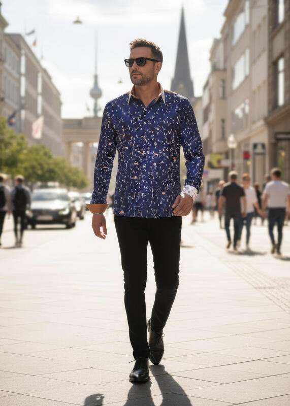 Entdecke bunte Hemden Herren ROMO - 100 % Baumwolle