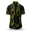 Schwarz grünes Sommerhemd Hemden Kurzarm TERRA GREEN von GERMENS artfashion - 100 % Baumwolle Made in Germany