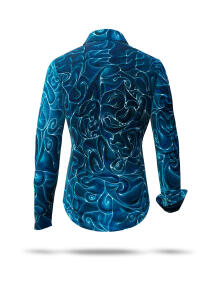 Extravagant blue CONCHIFERA OCEAN shirt blouse by GERMENS...