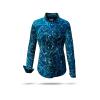 Extravagante blaue Hemdbluse CONCHIFERA OCEAN von GERMENS artfashion aus 100 % Baumwolle - 7 Größen von XS bis 3XL