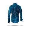 Extravagante blaue Hemdbluse CONCHIFERA OCEAN von GERMENS artfashion aus 100 % Baumwolle - 7 Größen von XS bis 3XL