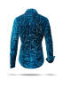 Extravagant blue CONCHIFERA OCEAN shirt blouse by GERMENS artfashion made of 100 % cotton - 7 sizes from XS to 3XL
