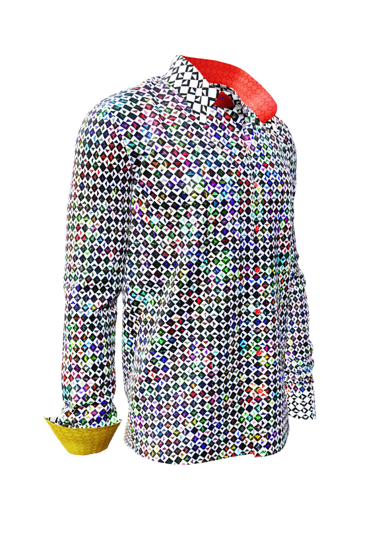 SOJOURNER VIVID - Designerhemd mit bunten Pixeln - GERMENS