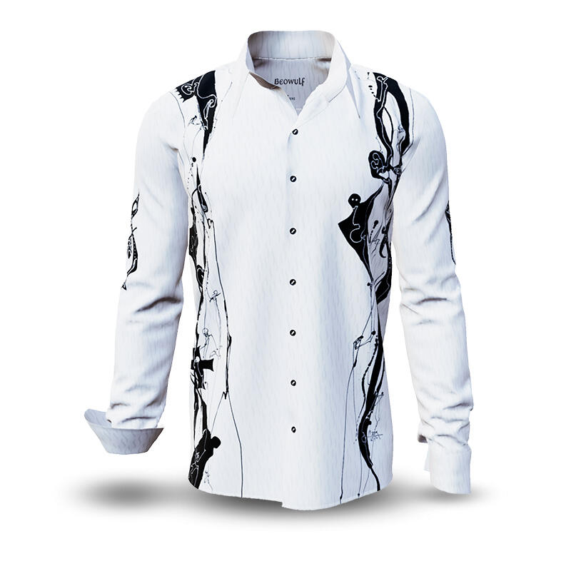 BEOWULF - Weißes Hemd mit schwarzer Zeichnung - GERMENS
