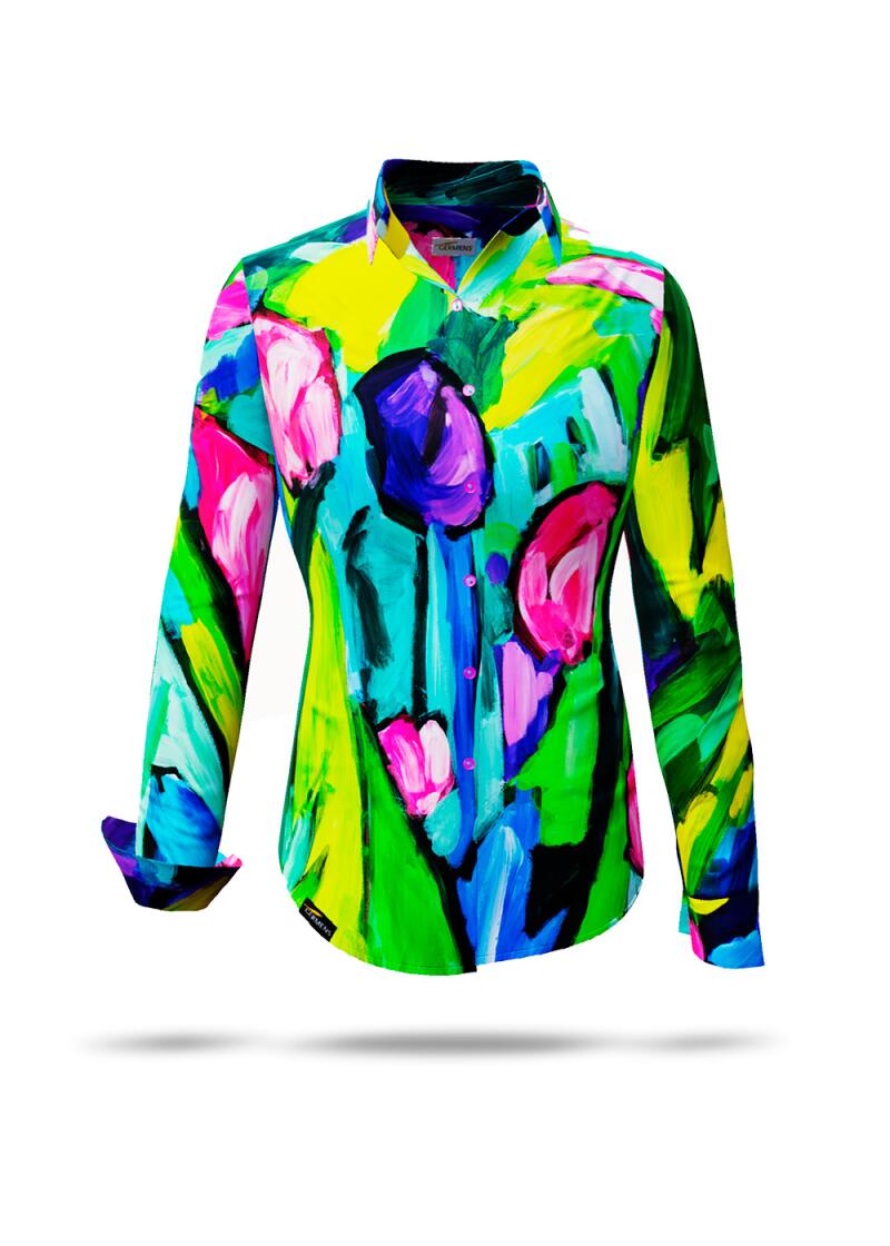 bunte Bluse Damen FIORE ASTRATTA - GERMENS - 100 % Baumwolle