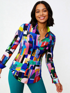 ausgefallene Damenbluse für Damen - CITY OF FANTASY - 100 % Baumwolle - GERMENS artfashion - Größen XS bis 3XL